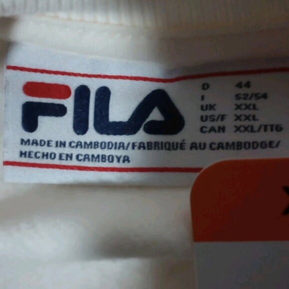 FILA Gardenia Crewneck Sweatshirt Ivory XXL NWT Logo Pullover - Picture 6 of 10